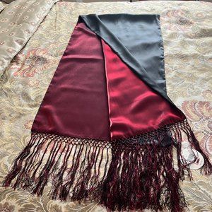 Valerie Stevens Black & Burgundy Shawl Wrap